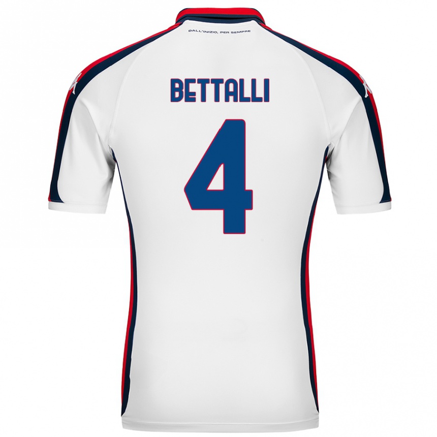 Vaikiškas Giorgia Bettalli #4 Baltas Išvykos Marškinėliai 2024/25 T-Shirt