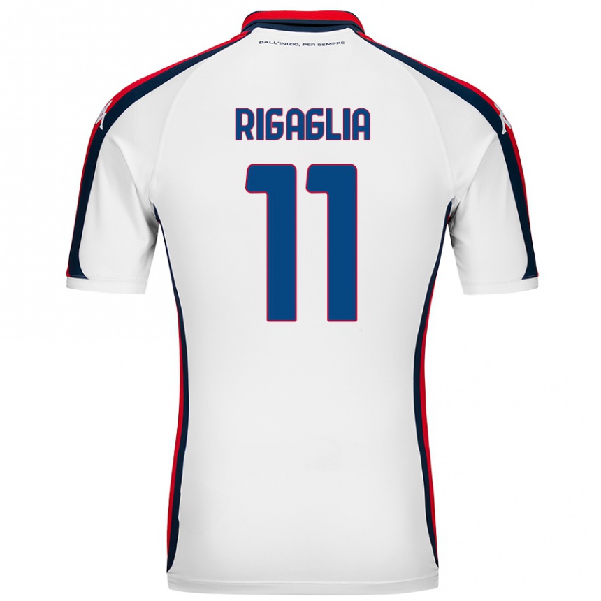 Vaikiškas Alison Rigaglia #11 Baltas Išvykos Marškinėliai 2024/25 T-Shirt