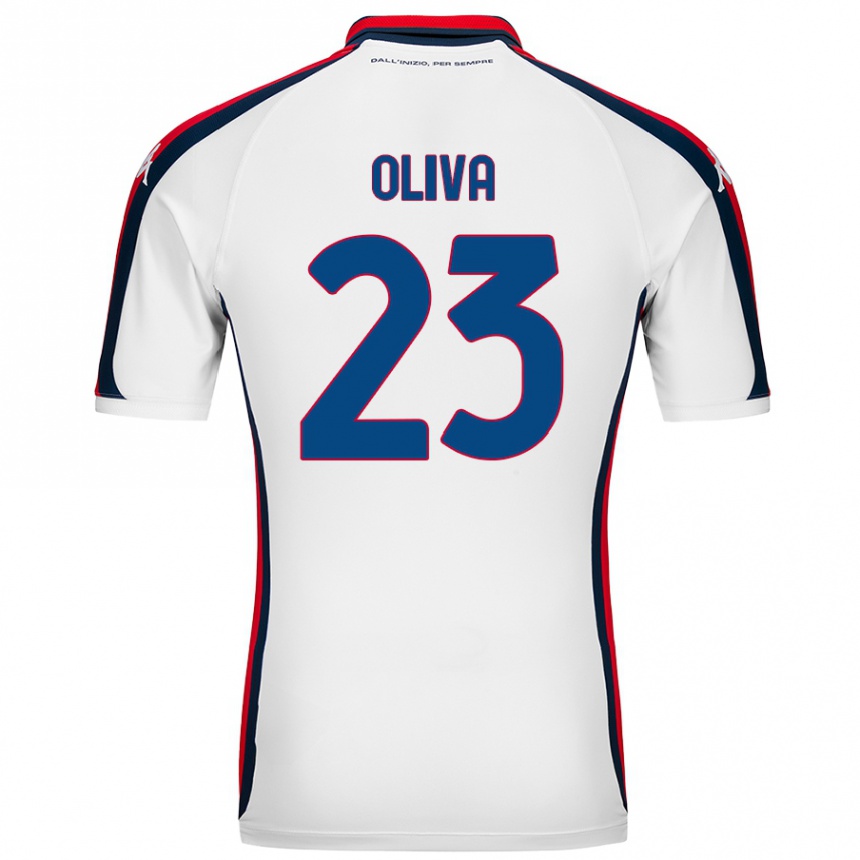 Vaikiškas Eleonora Oliva #23 Baltas Išvykos Marškinėliai 2024/25 T-Shirt