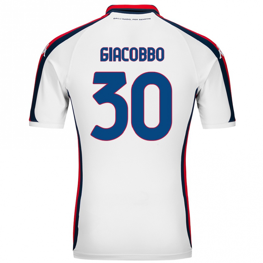 Vaikiškas Giulia Giacobbo #30 Baltas Išvykos Marškinėliai 2024/25 T-Shirt