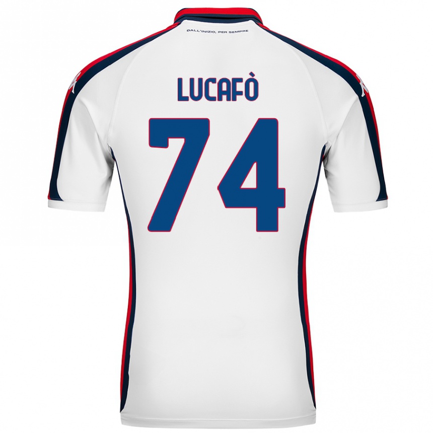 Vaikiškas Sara Lucafò #74 Baltas Išvykos Marškinėliai 2024/25 T-Shirt