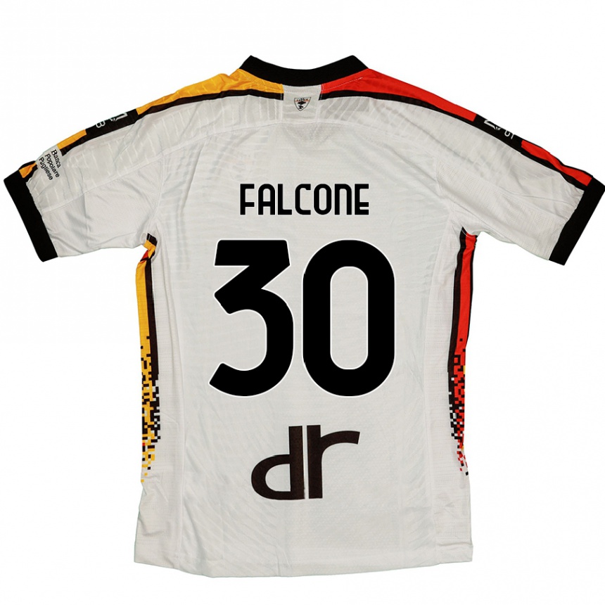 Vaikiškas Wladimiro Falcone #30 Balta Juoda Išvykos Marškinėliai 2024/25 T-Shirt