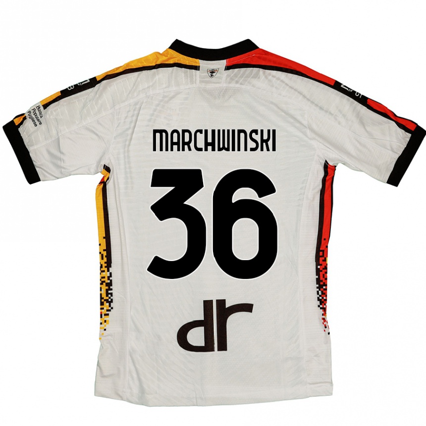 Vaikiškas Filip Marchwinski #36 Balta Juoda Išvykos Marškinėliai 2024/25 T-Shirt