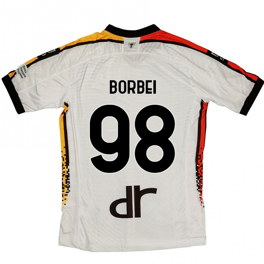 Vaikiškas Alexandru Borbei #98 Balta Juoda Išvykos Marškinėliai 2024/25 T-Shirt