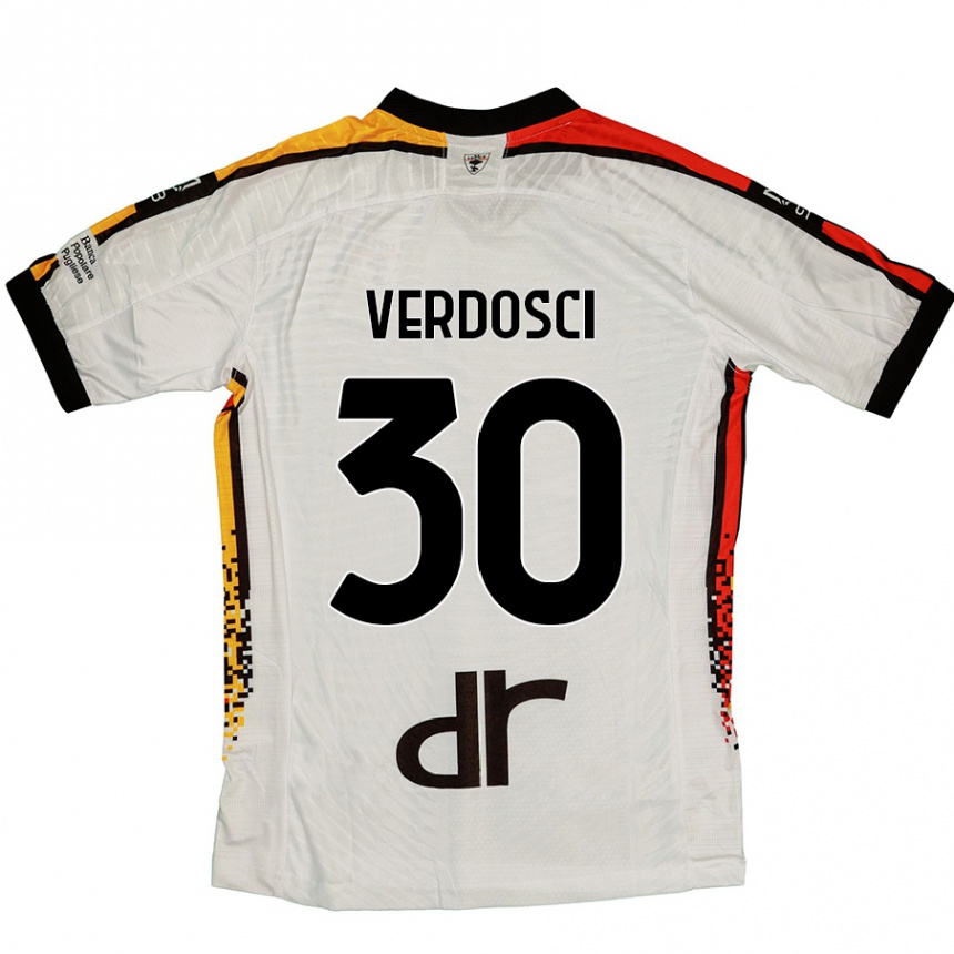 Vaikiškas Simone Verdosci #30 Balta Juoda Išvykos Marškinėliai 2024/25 T-Shirt