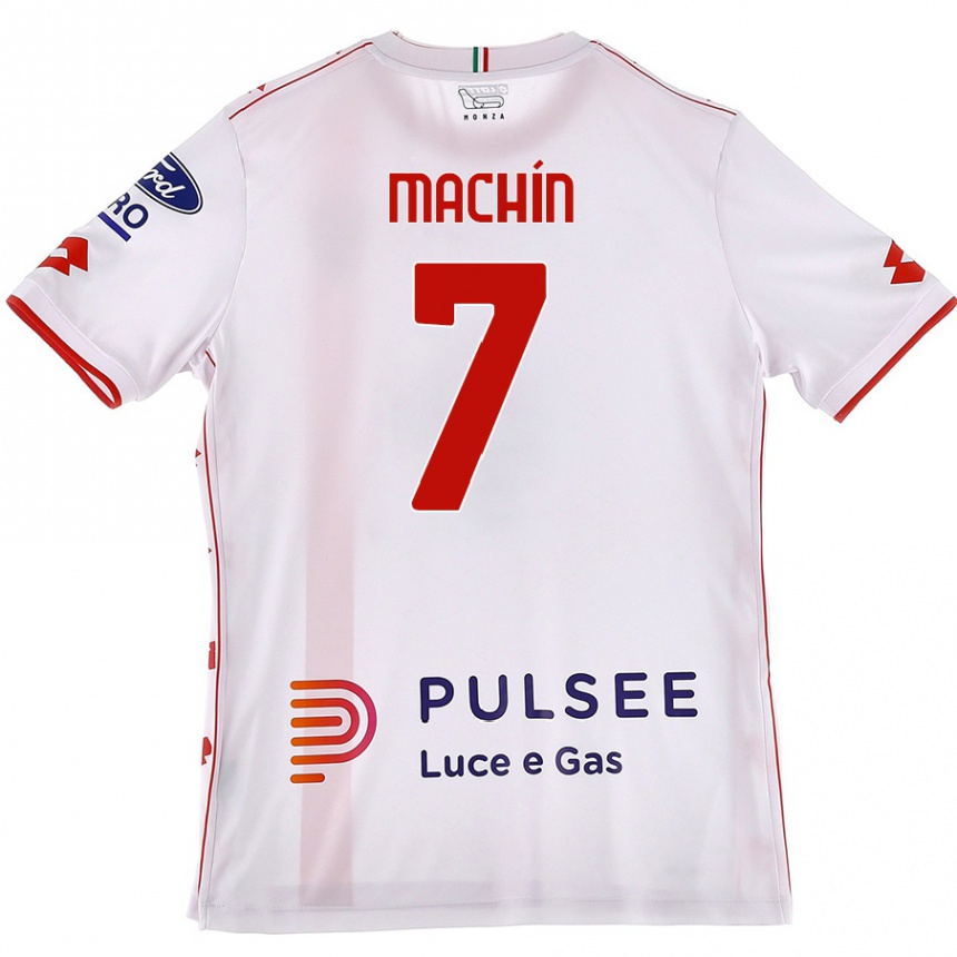 Vaikiškas José Machín #7 Balta Raudona Išvykos Marškinėliai 2024/25 T-Shirt