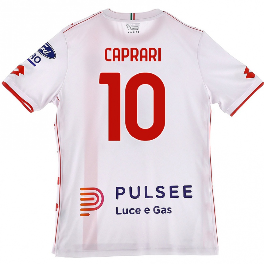 Vaikiškas Gianluca Caprari #10 Balta Raudona Išvykos Marškinėliai 2024/25 T-Shirt