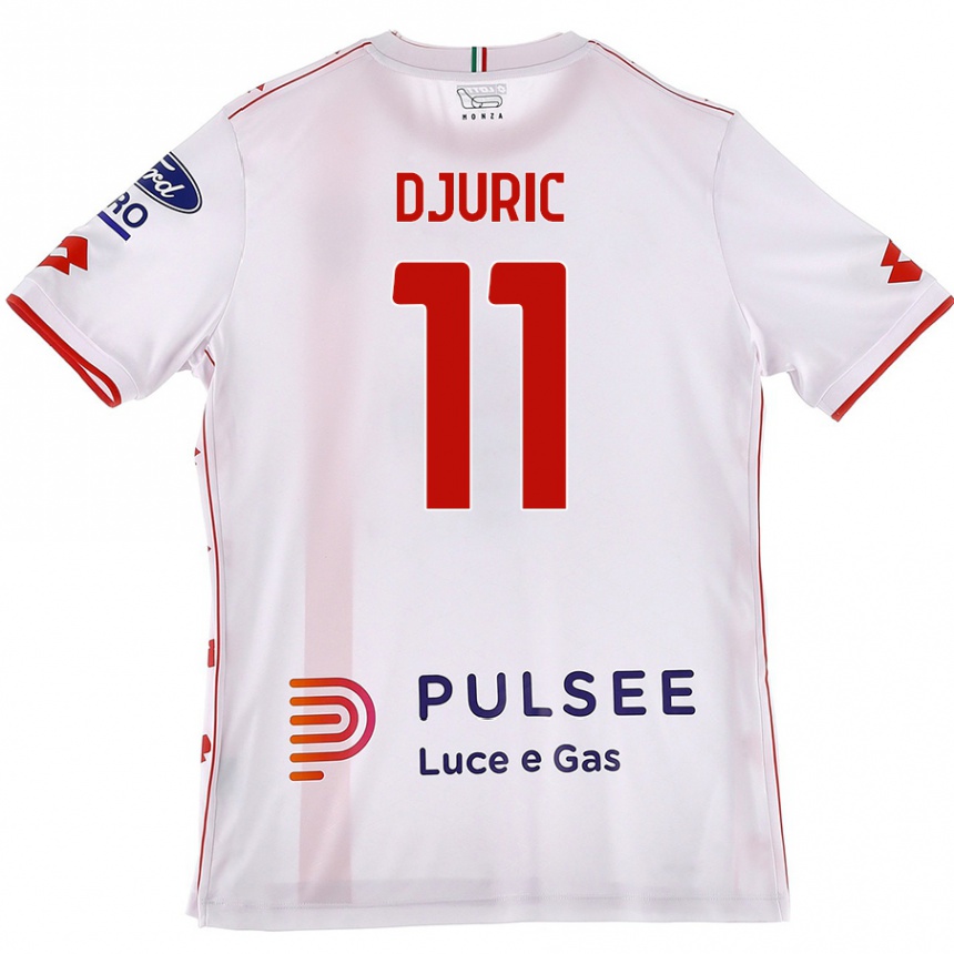 Vaikiškas Milan Djuric #11 Balta Raudona Išvykos Marškinėliai 2024/25 T-Shirt