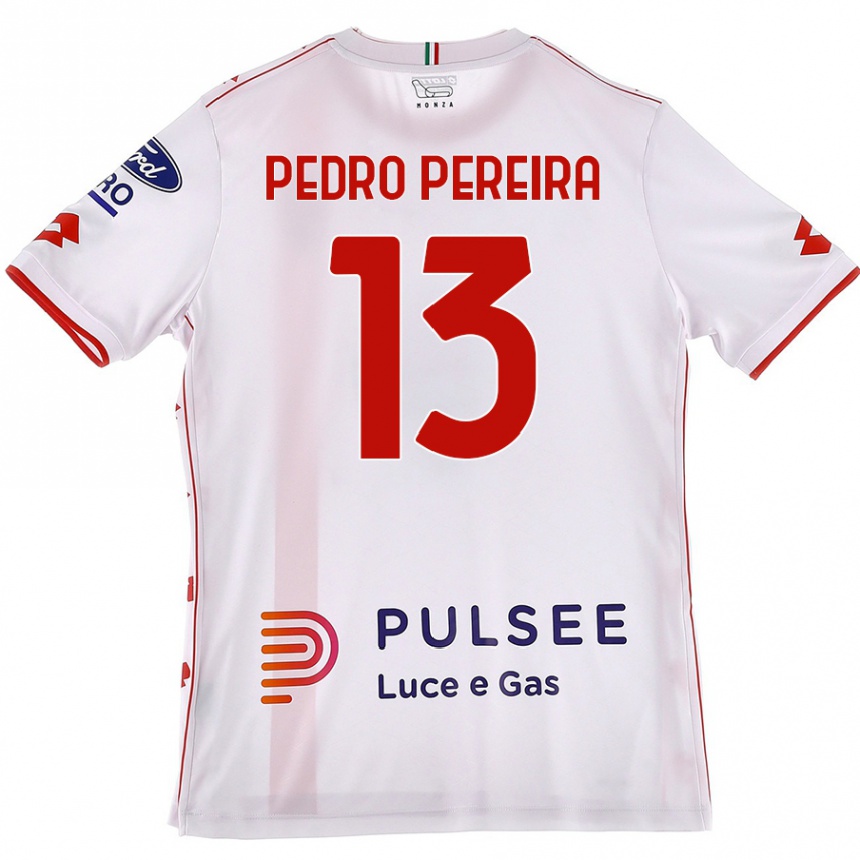 Vaikiškas Pedro Pereira #13 Balta Raudona Išvykos Marškinėliai 2024/25 T-Shirt