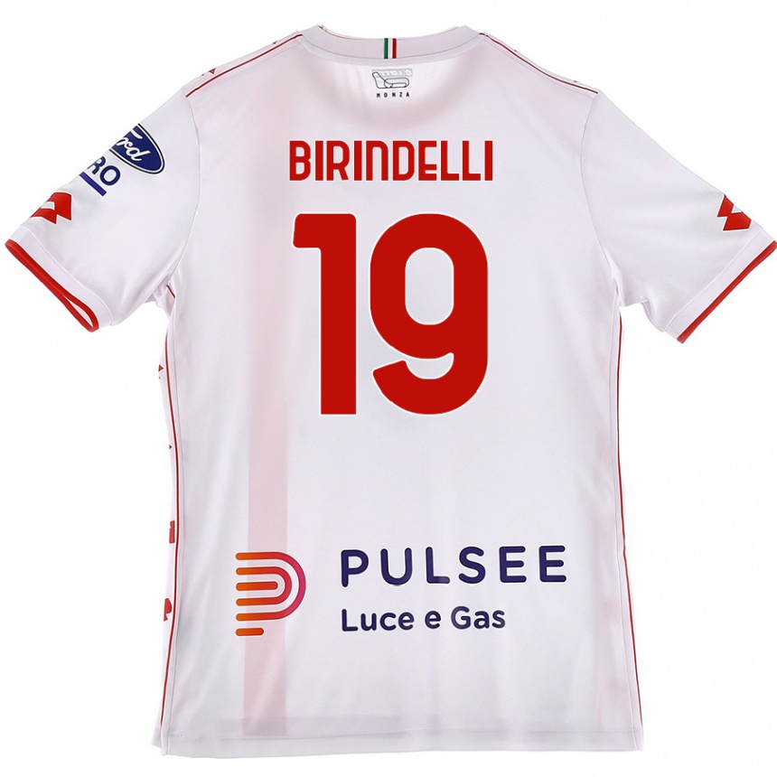 Vaikiškas Samuele Birindelli #19 Balta Raudona Išvykos Marškinėliai 2024/25 T-Shirt