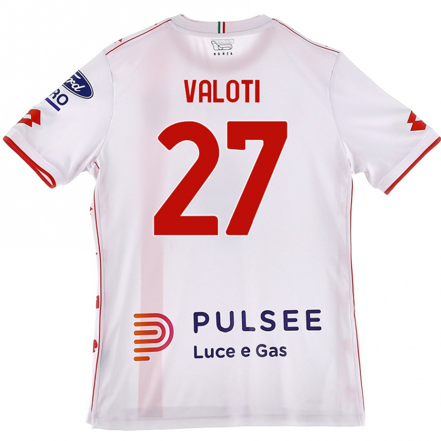 Vaikiškas Mattia Valoti #27 Balta Raudona Išvykos Marškinėliai 2024/25 T-Shirt