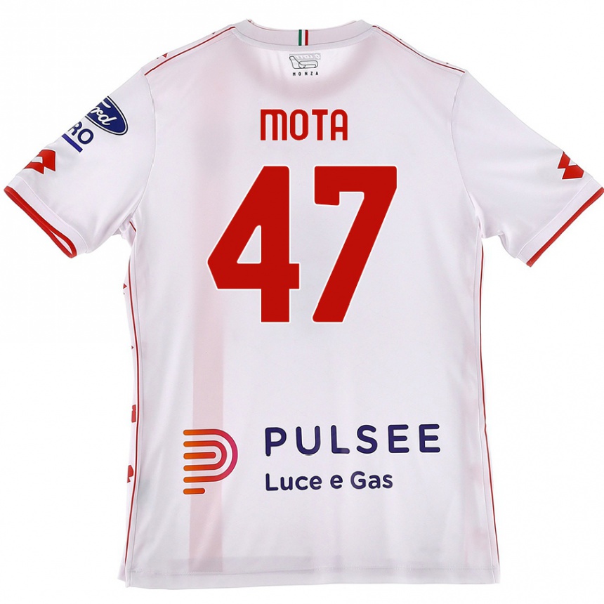 Vaikiškas Dany Mota #47 Balta Raudona Išvykos Marškinėliai 2024/25 T-Shirt