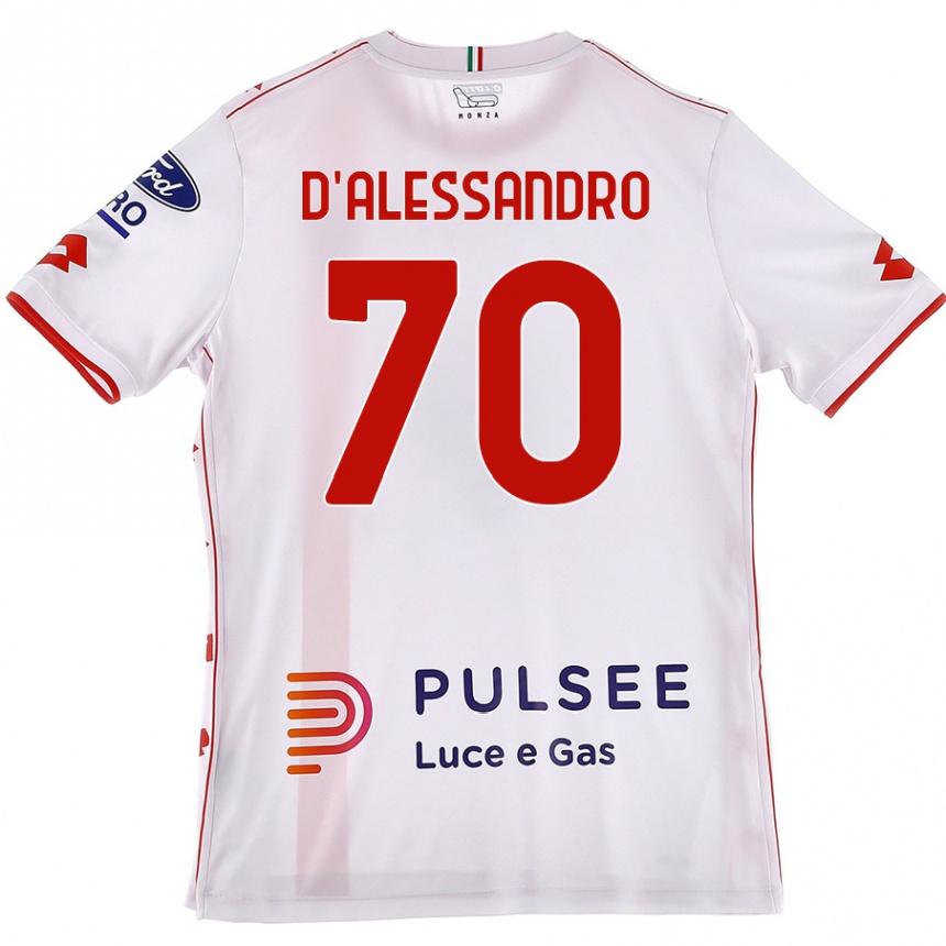 Vaikiškas Marco D'alessandro #70 Balta Raudona Išvykos Marškinėliai 2024/25 T-Shirt