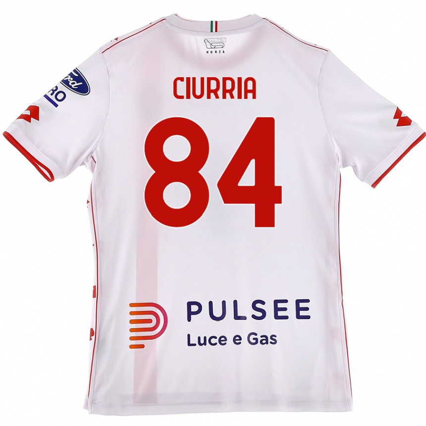 Vaikiškas Patrick Ciurria #84 Balta Raudona Išvykos Marškinėliai 2024/25 T-Shirt