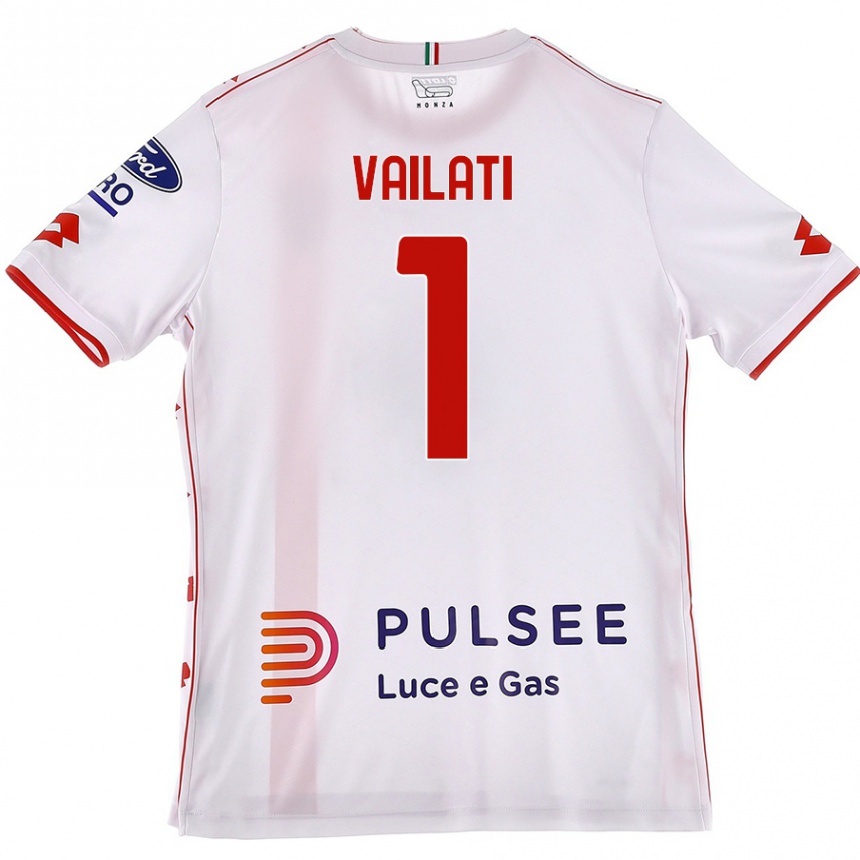 Vaikiškas Andrea Vailati #1 Balta Raudona Išvykos Marškinėliai 2024/25 T-Shirt