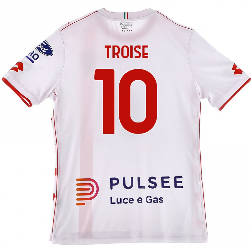 Vaikiškas Antonio Troise #10 Balta Raudona Išvykos Marškinėliai 2024/25 T-Shirt