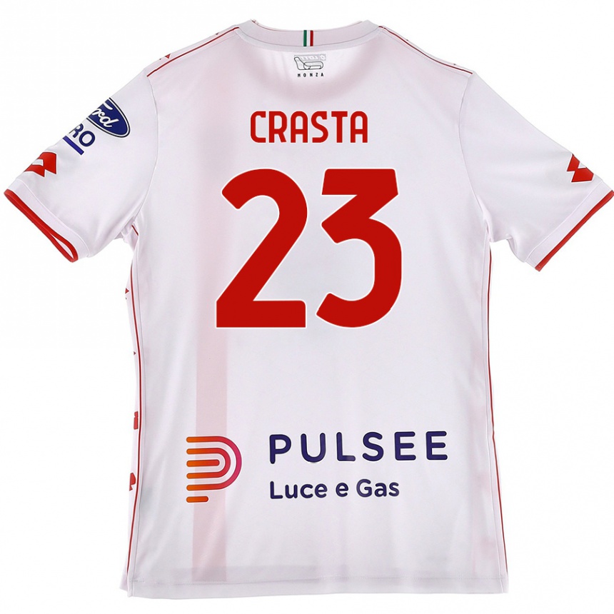 Vaikiškas Mario Crasta #23 Balta Raudona Išvykos Marškinėliai 2024/25 T-Shirt