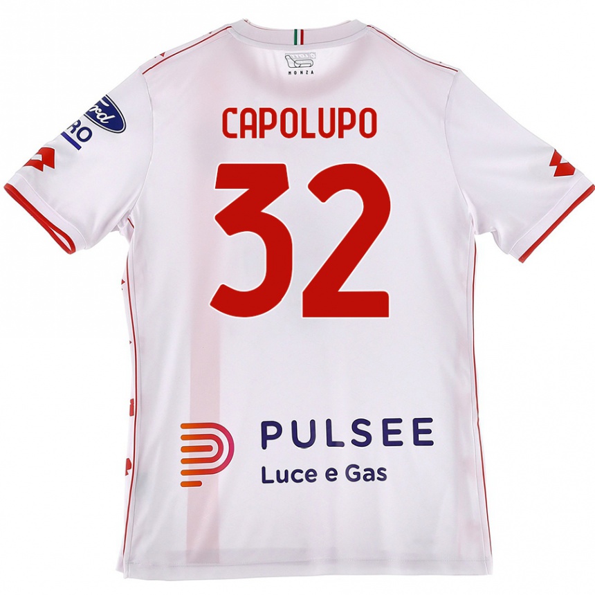 Vaikiškas Samuele Capolupo #32 Balta Raudona Išvykos Marškinėliai 2024/25 T-Shirt