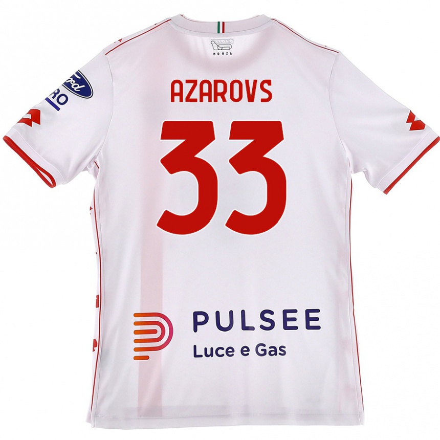 Vaikiškas Timurs Azarovs #33 Balta Raudona Išvykos Marškinėliai 2024/25 T-Shirt