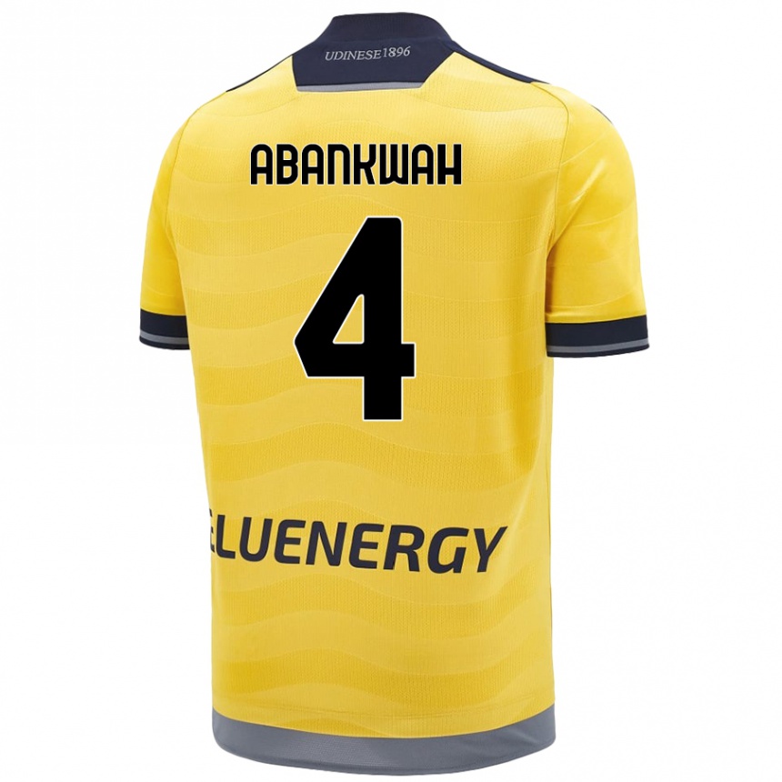 Vaikiškas James Abankwah #4 Auksinis Išvykos Marškinėliai 2024/25 T-Shirt