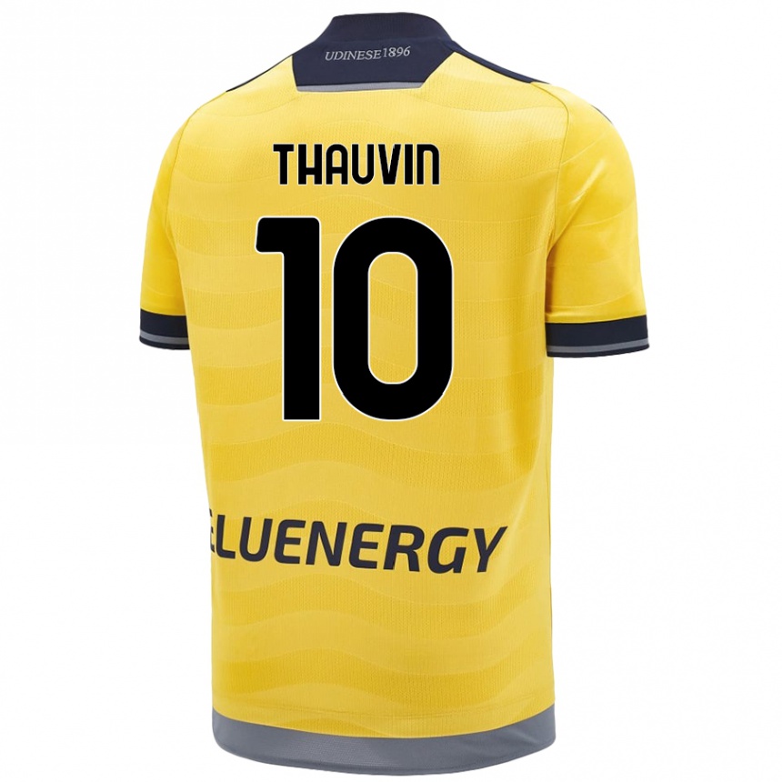 Vaikiškas Florian Thauvin #10 Auksinis Išvykos Marškinėliai 2024/25 T-Shirt