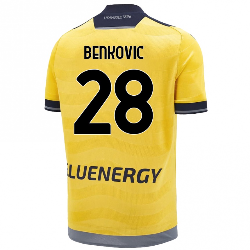 Vaikiškas Filip Benkovic #28 Auksinis Išvykos Marškinėliai 2024/25 T-Shirt