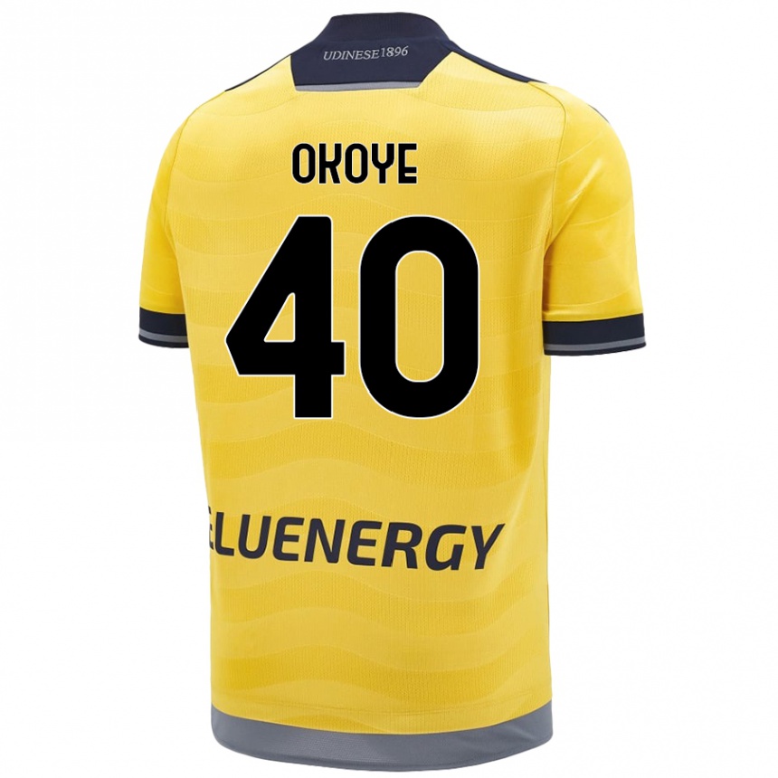 Vaikiškas Maduka Okoye #40 Auksinis Išvykos Marškinėliai 2024/25 T-Shirt