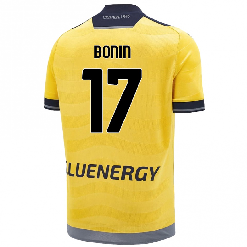 Vaikiškas Luca Bonin #17 Auksinis Išvykos Marškinėliai 2024/25 T-Shirt