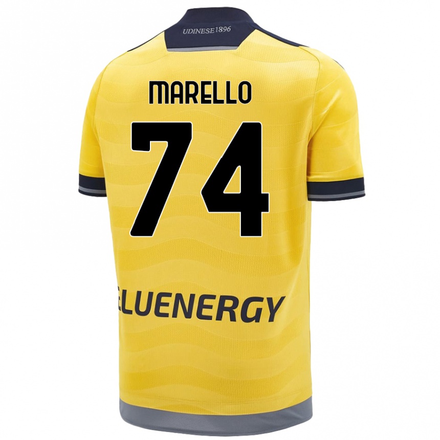 Vaikiškas Mattia Marello #74 Auksinis Išvykos Marškinėliai 2024/25 T-Shirt