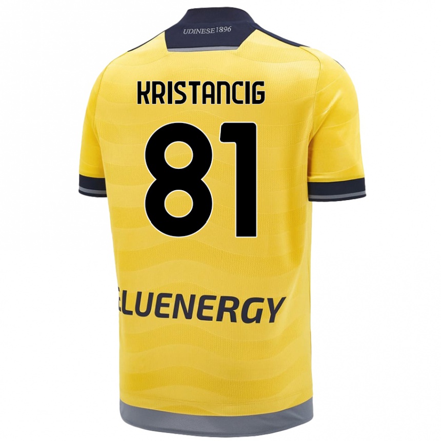 Vaikiškas Luca Kristancig #81 Auksinis Išvykos Marškinėliai 2024/25 T-Shirt