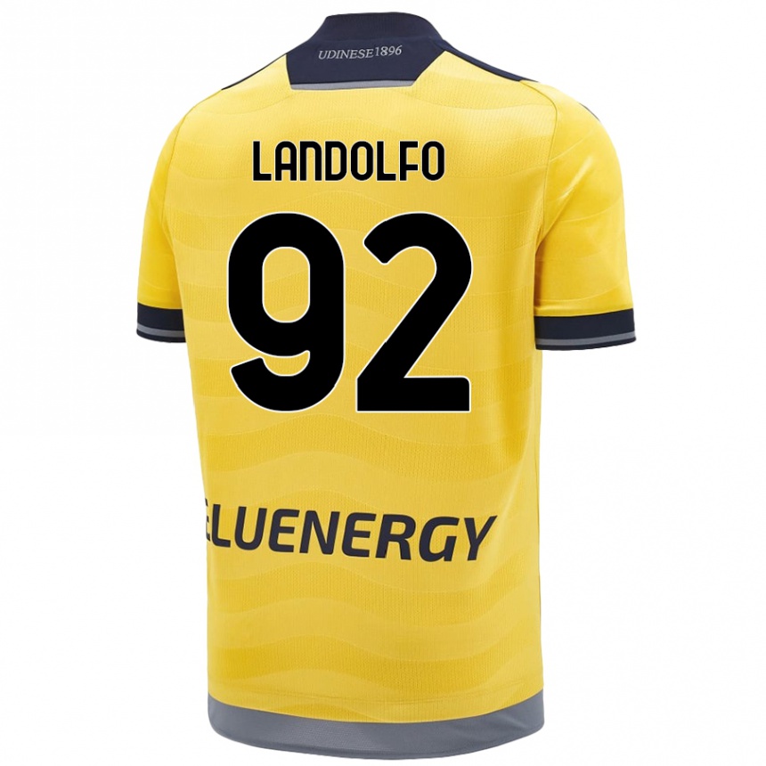 Vaikiškas Tommaso Landolfo #92 Auksinis Išvykos Marškinėliai 2024/25 T-Shirt