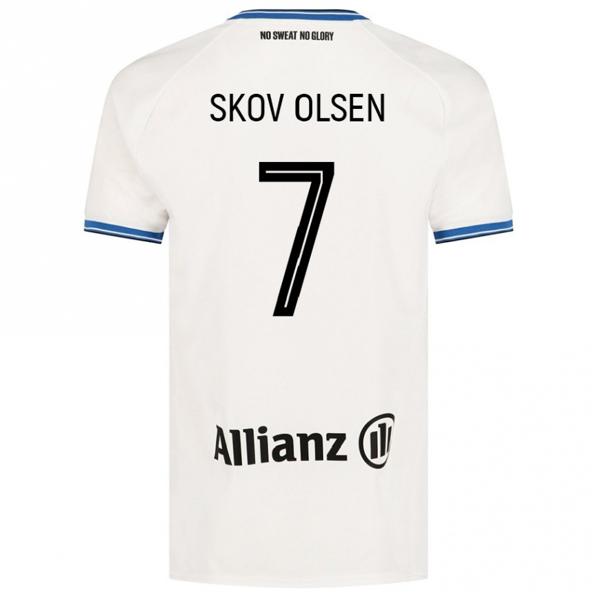 Vaikiškas Andreas Skov Olsen #7 Baltas Išvykos Marškinėliai 2024/25 T-Shirt