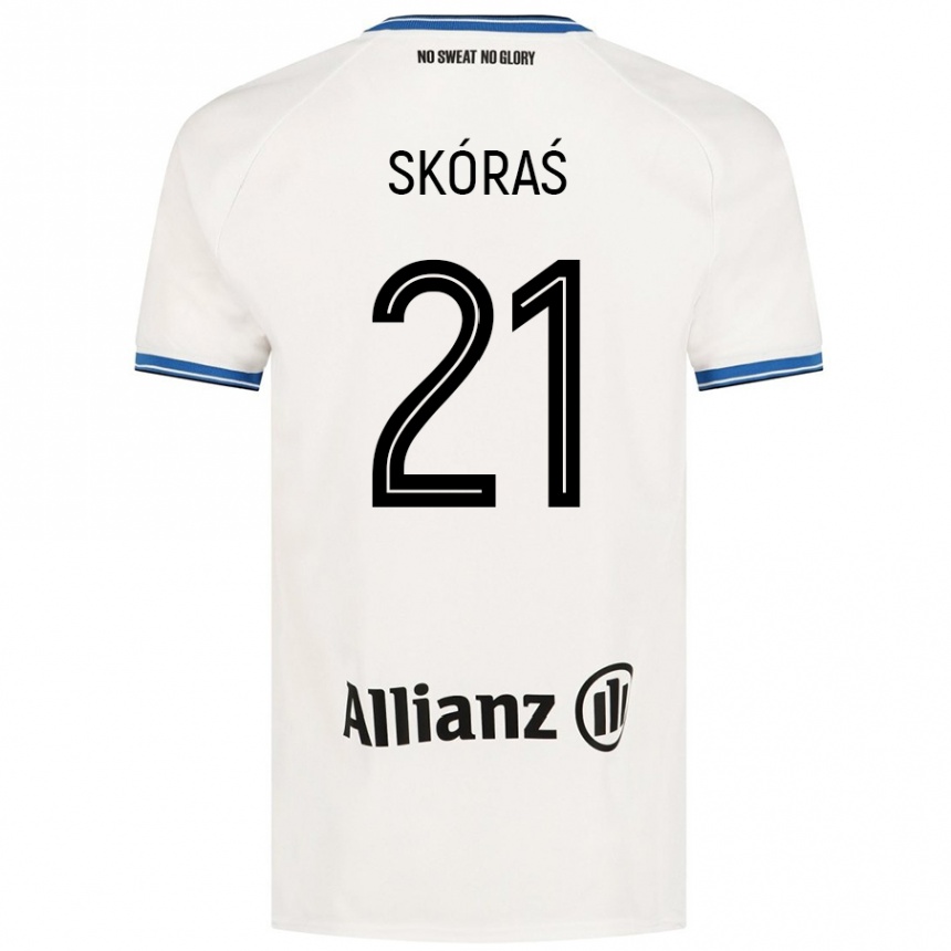 Vaikiškas Michal Skoras #21 Baltas Išvykos Marškinėliai 2024/25 T-Shirt