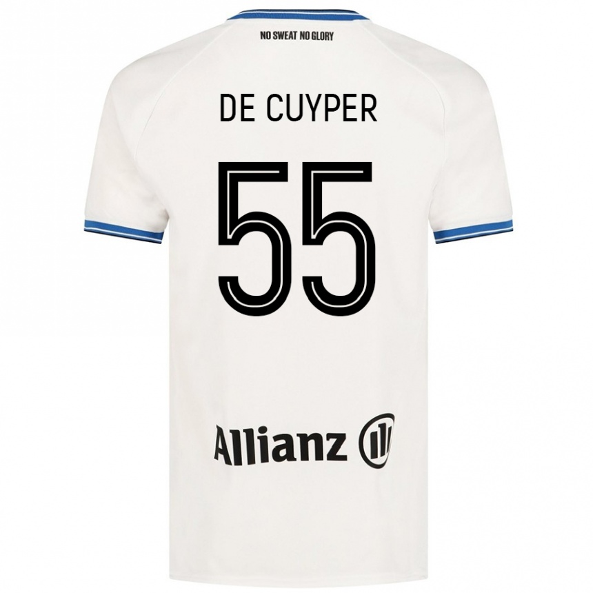 Vaikiškas Maxim De Cuyper #55 Baltas Išvykos Marškinėliai 2024/25 T-Shirt