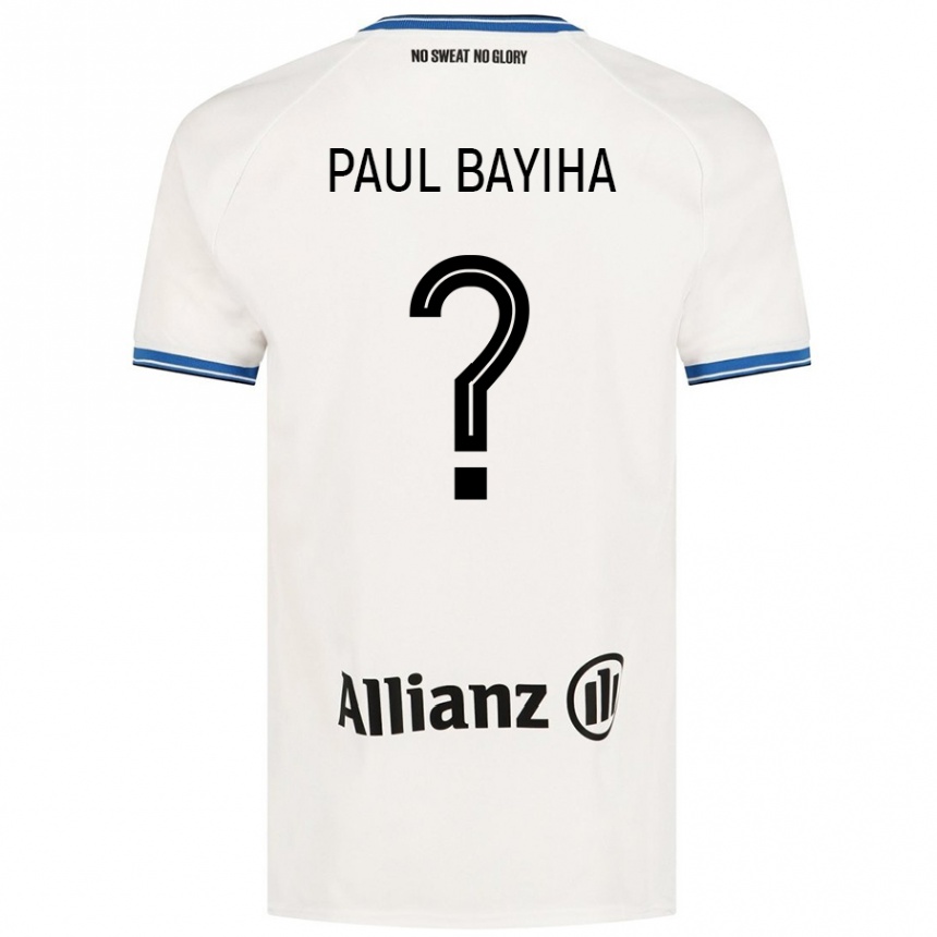 Vaikiškas Jean Paul Bayiha #0 Baltas Išvykos Marškinėliai 2024/25 T-Shirt