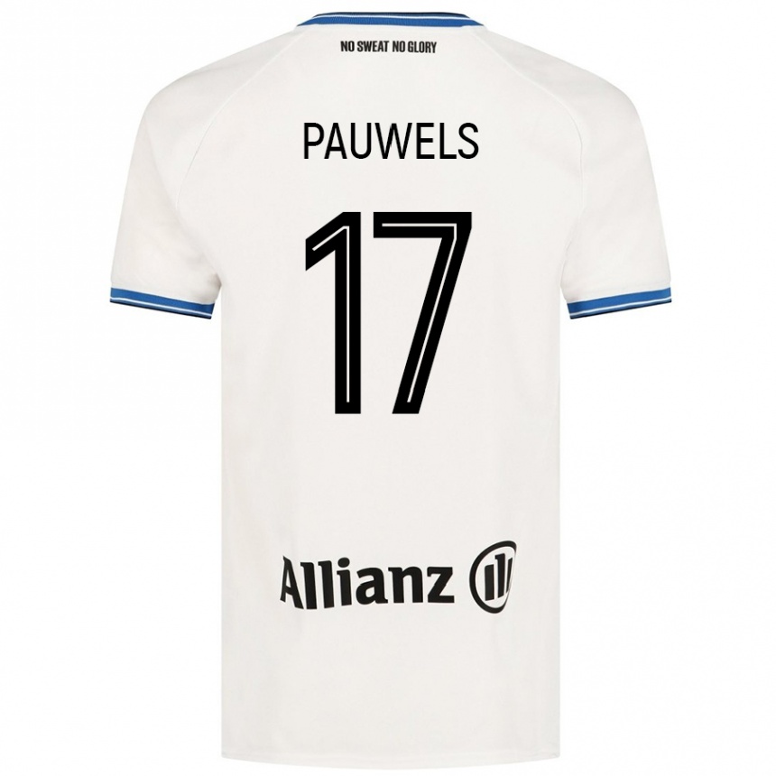 Vaikiškas Fleur Pauwels #17 Baltas Išvykos Marškinėliai 2024/25 T-Shirt