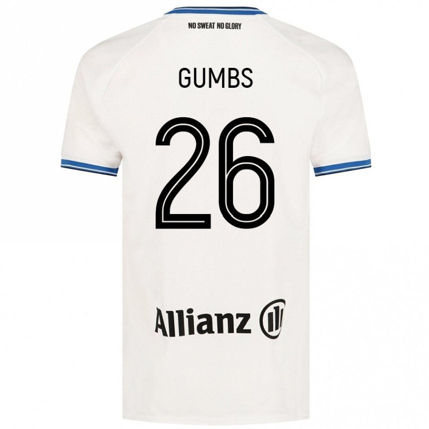 Vaikiškas Aisse Gumbs #26 Baltas Išvykos Marškinėliai 2024/25 T-Shirt