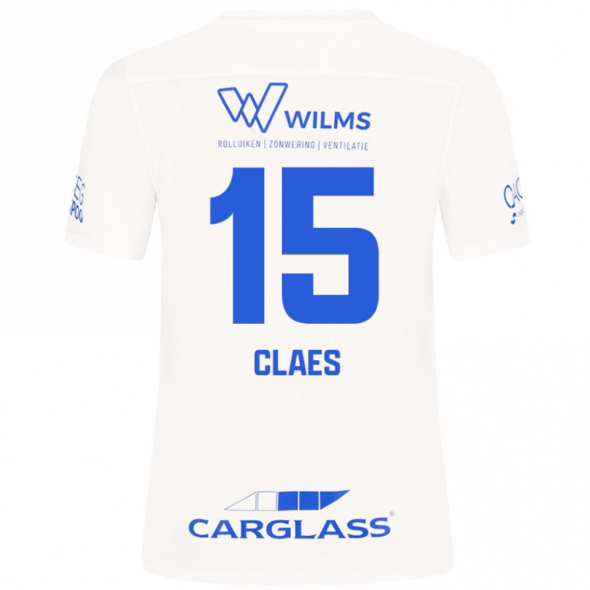 Vaikiškas Thomas Claes #15 Baltas Išvykos Marškinėliai 2024/25 T-Shirt