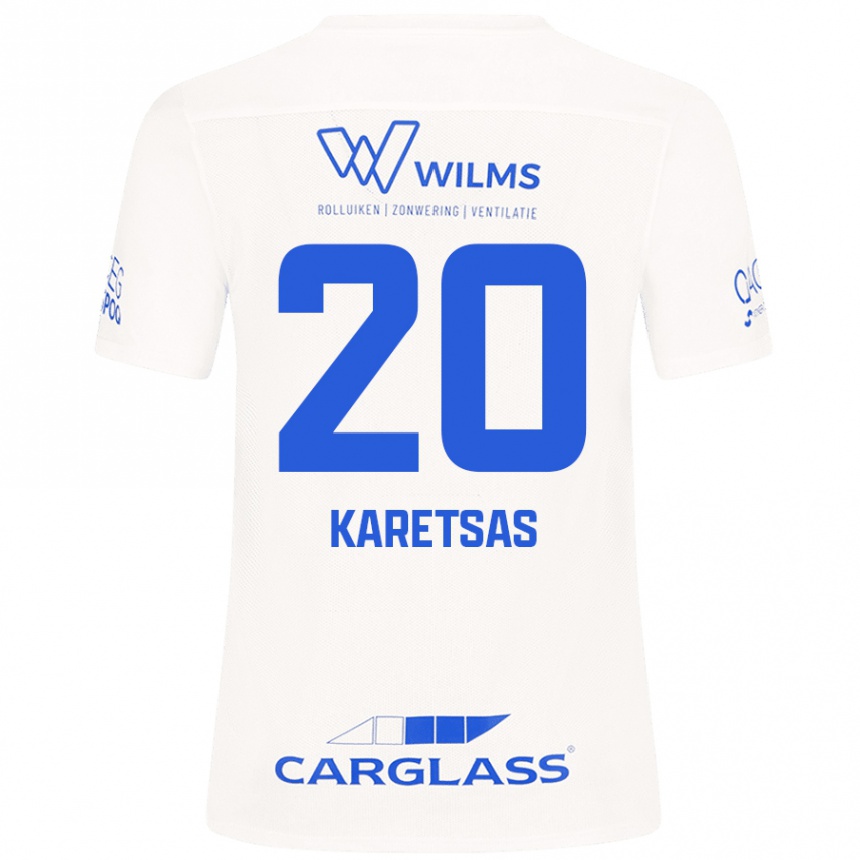 Vaikiškas Konstantinos Karetsas #20 Baltas Išvykos Marškinėliai 2024/25 T-Shirt