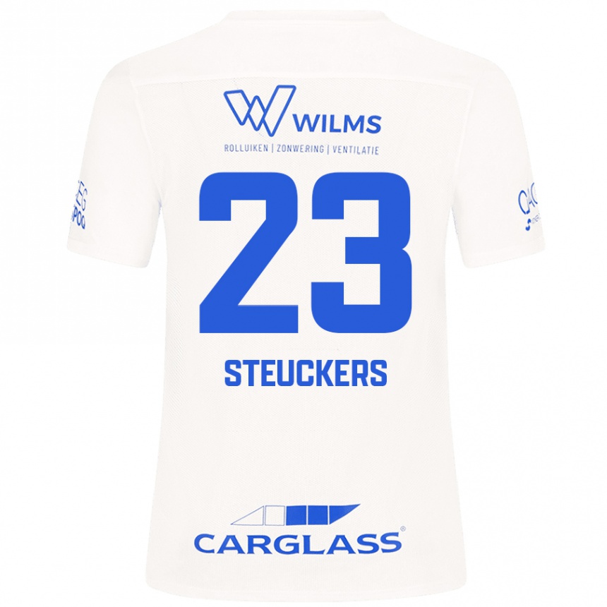 Vaikiškas Jarne Steuckers #23 Baltas Išvykos Marškinėliai 2024/25 T-Shirt