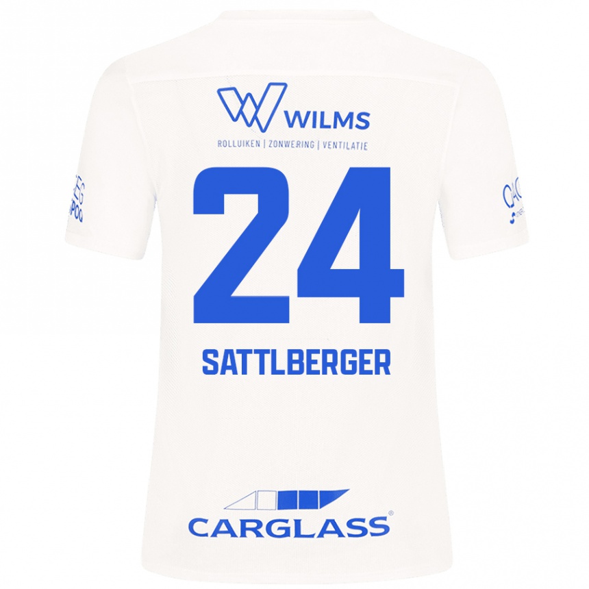 Vaikiškas Nikolas Sattlberger #24 Baltas Išvykos Marškinėliai 2024/25 T-Shirt