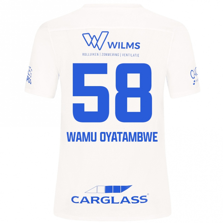 Vaikiškas Matthias Wamu Oyatambwe #58 Baltas Išvykos Marškinėliai 2024/25 T-Shirt