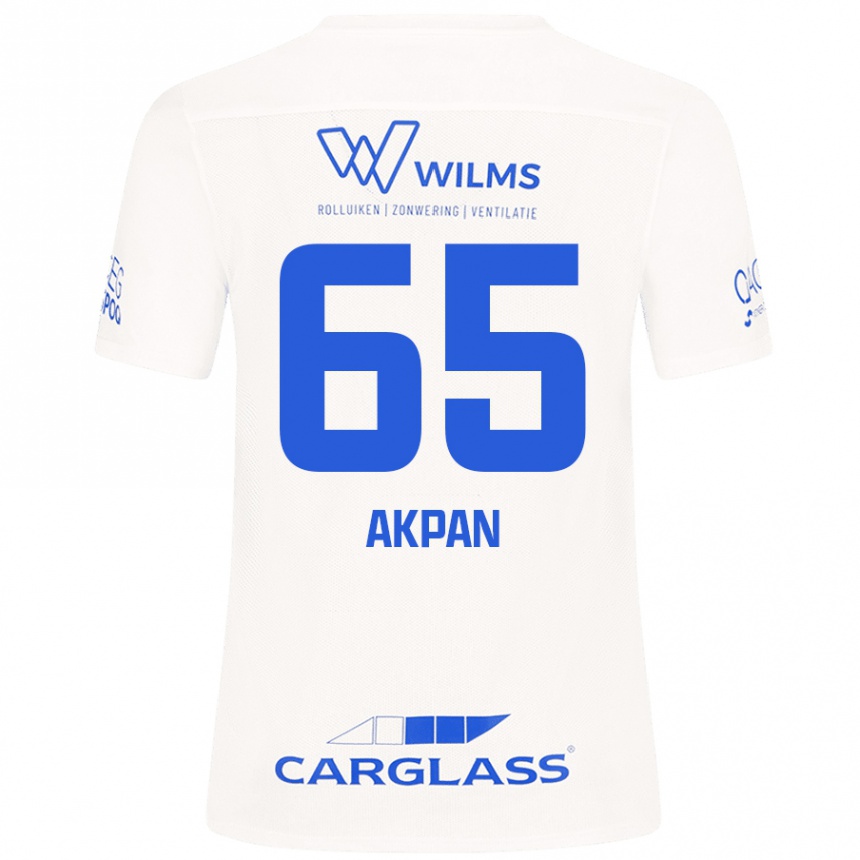 Vaikiškas Christian Akpan #65 Baltas Išvykos Marškinėliai 2024/25 T-Shirt