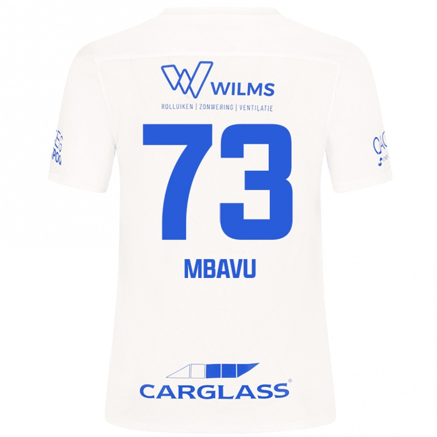 Vaikiškas Elie Mbavu #73 Baltas Išvykos Marškinėliai 2024/25 T-Shirt