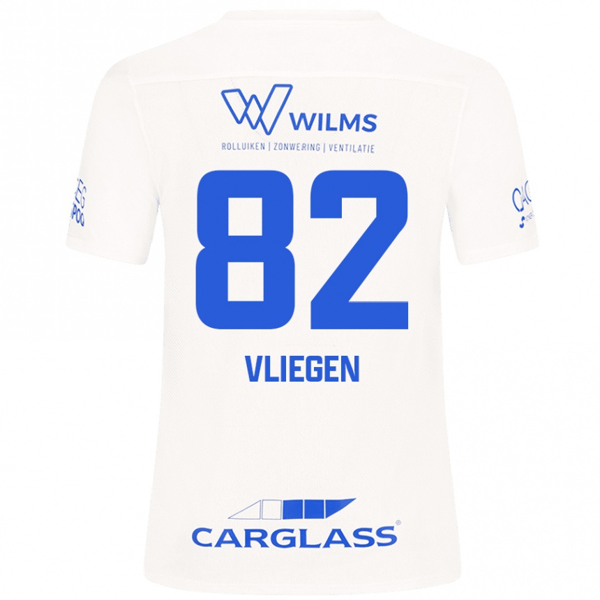 Vaikiškas Olivier Vliegen #82 Baltas Išvykos Marškinėliai 2024/25 T-Shirt