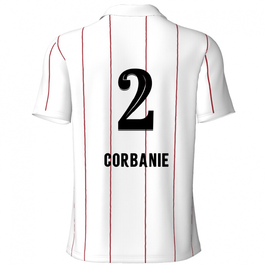 Vaikiškas Kobe Corbanie #2 Balta Juoda Išvykos Marškinėliai 2024/25 T-Shirt