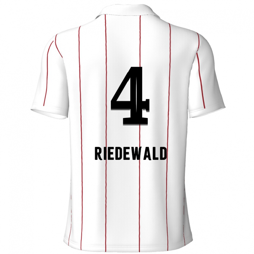 Vaikiškas Jairo Riedewald #4 Balta Juoda Išvykos Marškinėliai 2024/25 T-Shirt