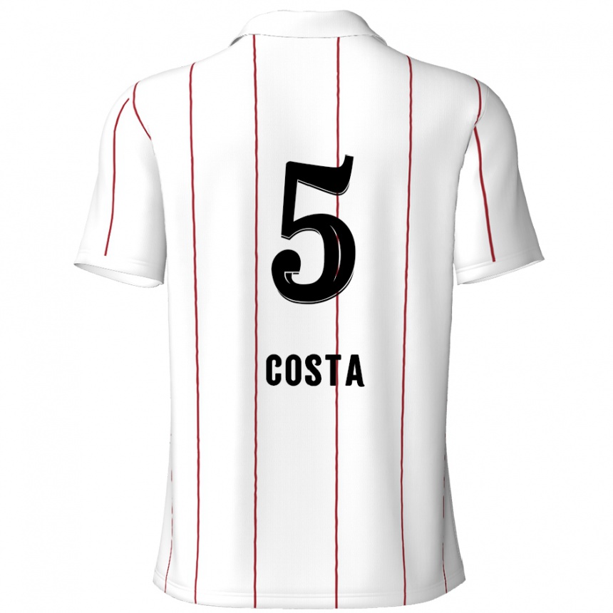 Vaikiškas Ayrton Costa #5 Balta Juoda Išvykos Marškinėliai 2024/25 T-Shirt