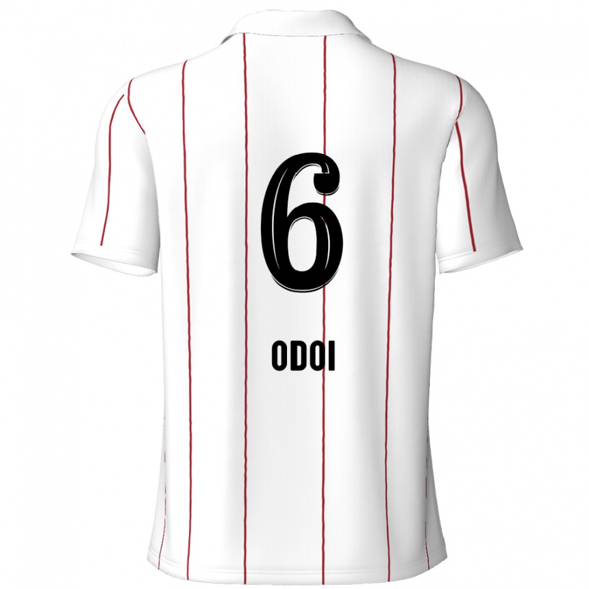 Vaikiškas Denis Odoi #6 Balta Juoda Išvykos Marškinėliai 2024/25 T-Shirt