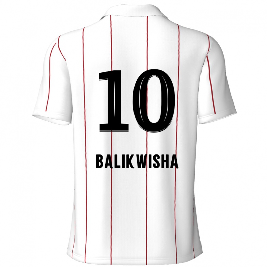 Vaikiškas Michel-Ange Balikwisha #10 Balta Juoda Išvykos Marškinėliai 2024/25 T-Shirt